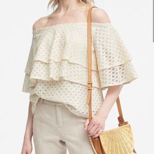 Banana Republic Eyelet Off the Shoulder Top